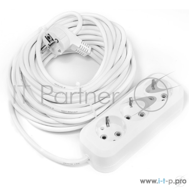 Удлинители бытовые, Сетевые фильтры, Тройники Smartbuy SBE-16-3-15-Z Удлинитель 3 гнезда 15 метров 16А/3,5кВт с заземлением ПВС 3х1,0