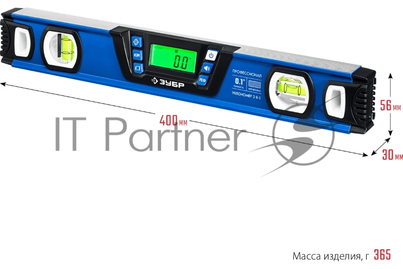 Горизонт уровень-уклономер, 400 мм, Диапазон 0-90°, Точность ±0,1°, Подсветка экрана, ЗУБР Профессионал