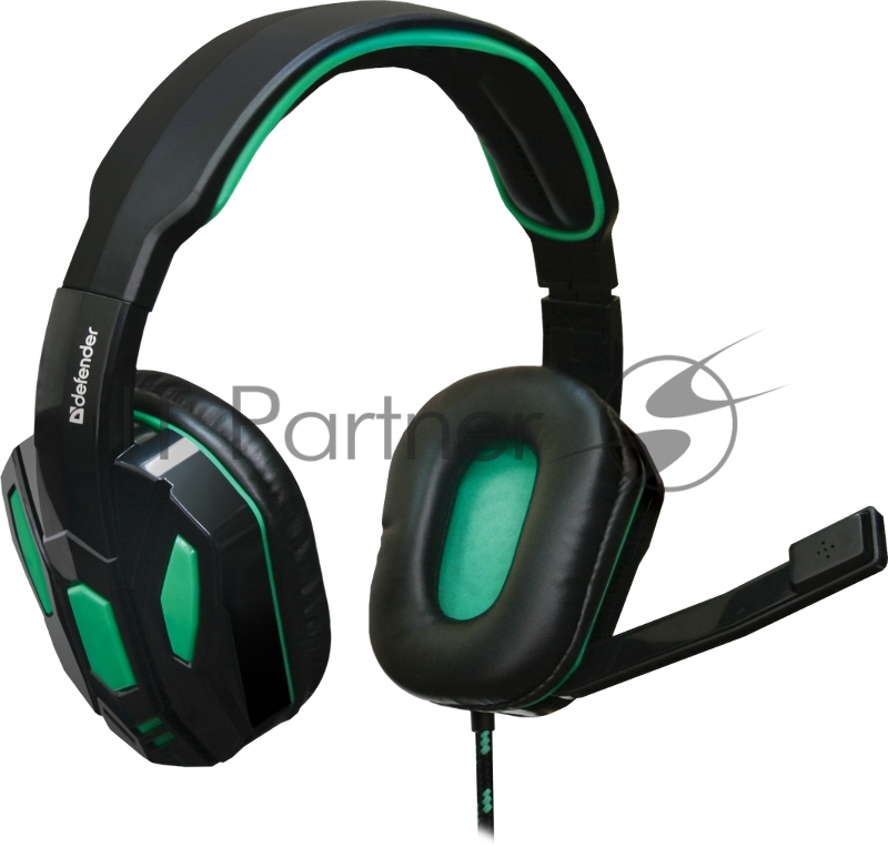 Наушники Defender Warhead G-275 зеленый + черный, кабель 1,8 м 64122