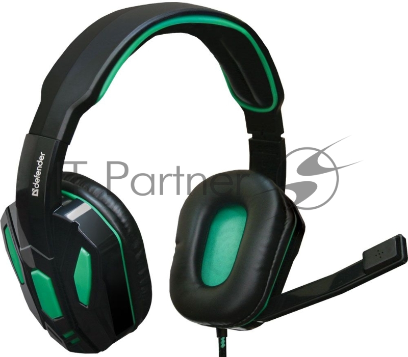 Наушники Defender Warhead G-275 зеленый + черный, кабель 1,8 м 64122
