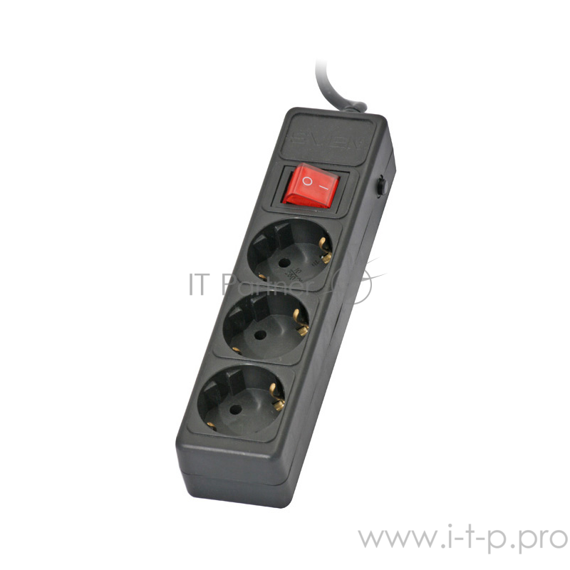 Сетевые фильтры SVEN Фильтр Optima Base 3.0m 3 евророзетки, черный
