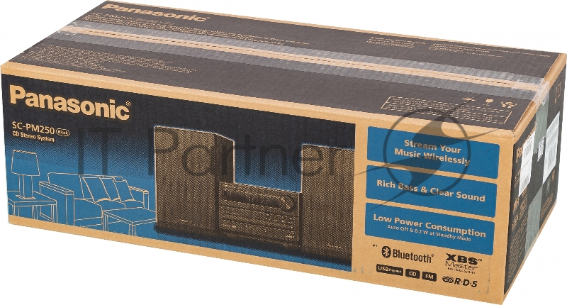 Микросистема Panasonic SC-PM250EG-K черный 20Вт CD CDRW FM USB BT