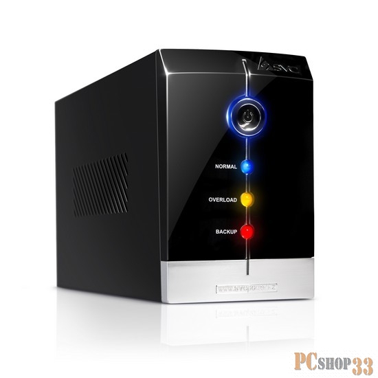 ИБП SVC, V-1000-F, Smart, USB, AVR: 165-275В, Бат.: 12В/7 Ач*2шт., чёрный