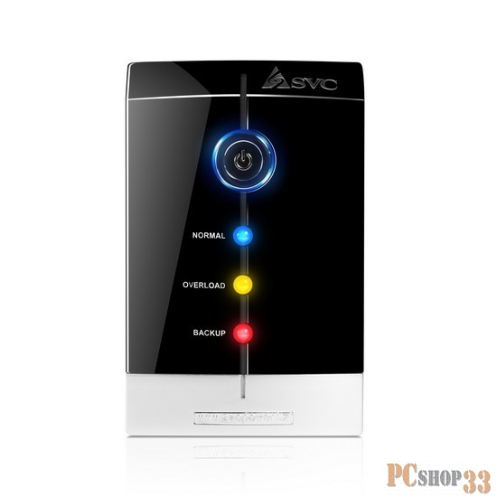 ИБП SVC, V-1000-F, Smart, USB, AVR: 165-275В, Бат.: 12В/7 Ач*2шт., чёрный