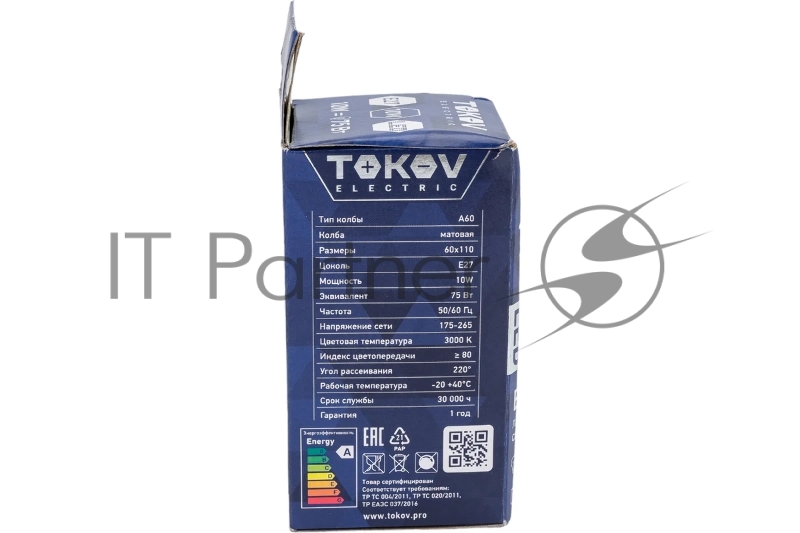 Лампа светодиодная 10Вт А60 3000К Е27 176-264В TOKOV ELECTRIC TKE-A60-E27-10-3K