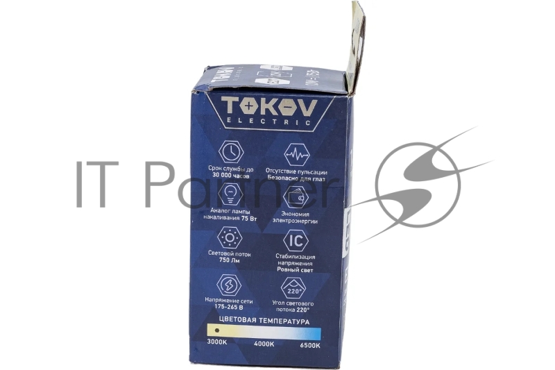 Лампа светодиодная 10Вт А60 3000К Е27 176-264В TOKOV ELECTRIC TKE-A60-E27-10-3K
