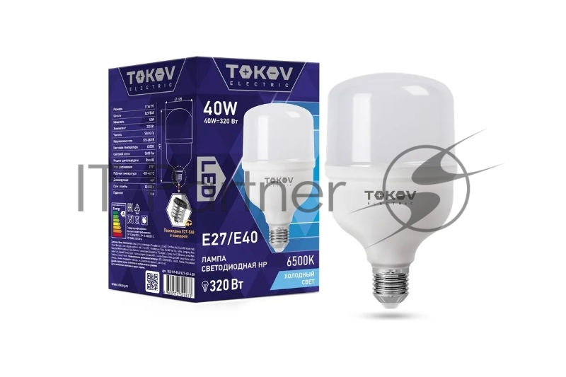 Лампа светодиодная 40Вт HP 6500К Е40/Е27 176-264В TOKOV ELECTRIC TKE-HP-E40/E27-40-6.5K