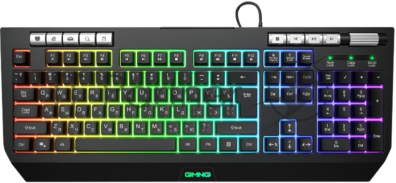 Клавиатура Оклик GMNG 735GK черный USB Multimedia for gamer LED (1659995)