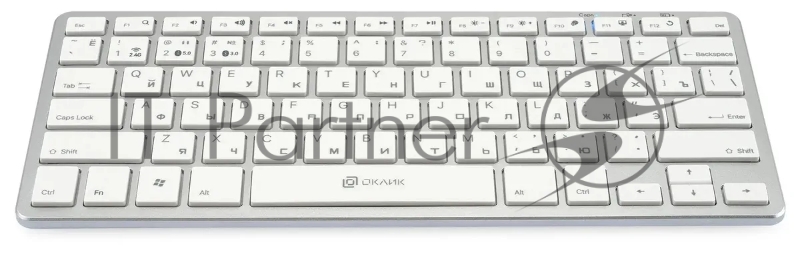 Клавиатура Оклик 855S серебристый USB беспроводная slim Multimedia (1696464)