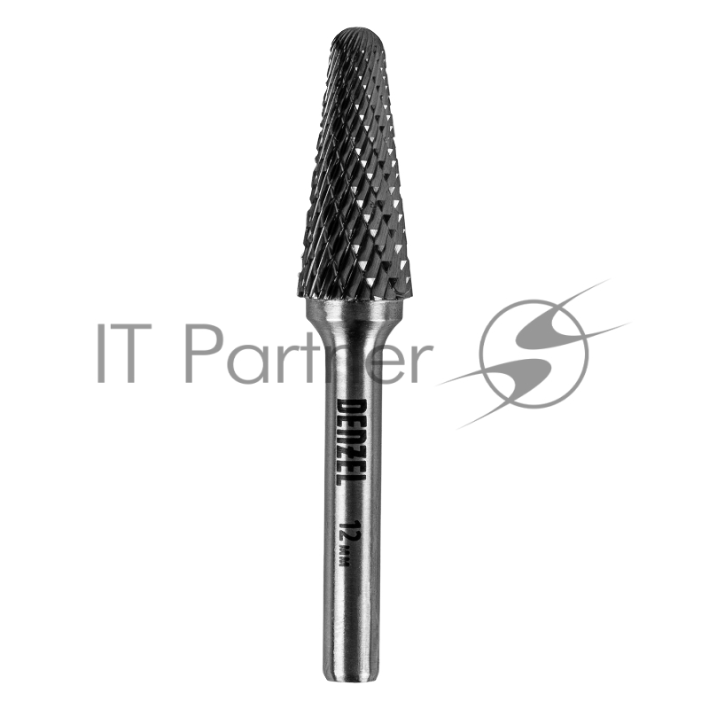 Борфреза по металлу твердосплавная, коническая закругленная, тип-L, 12 мм// Denzel