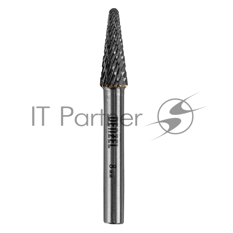 Борфреза по металлу твердосплавная, коническая закругленная, тип-L, 8 мм// Denzel