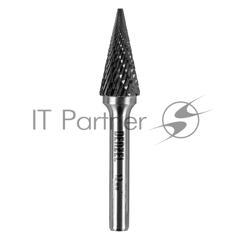 Борфреза по металлу твердосплавная, коническая, тип-M, 12 мм// Denzel