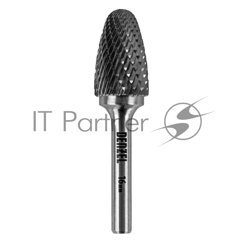 Борфреза по металлу твердосплавная, параболическая, тип-F, 16 мм// Denzel