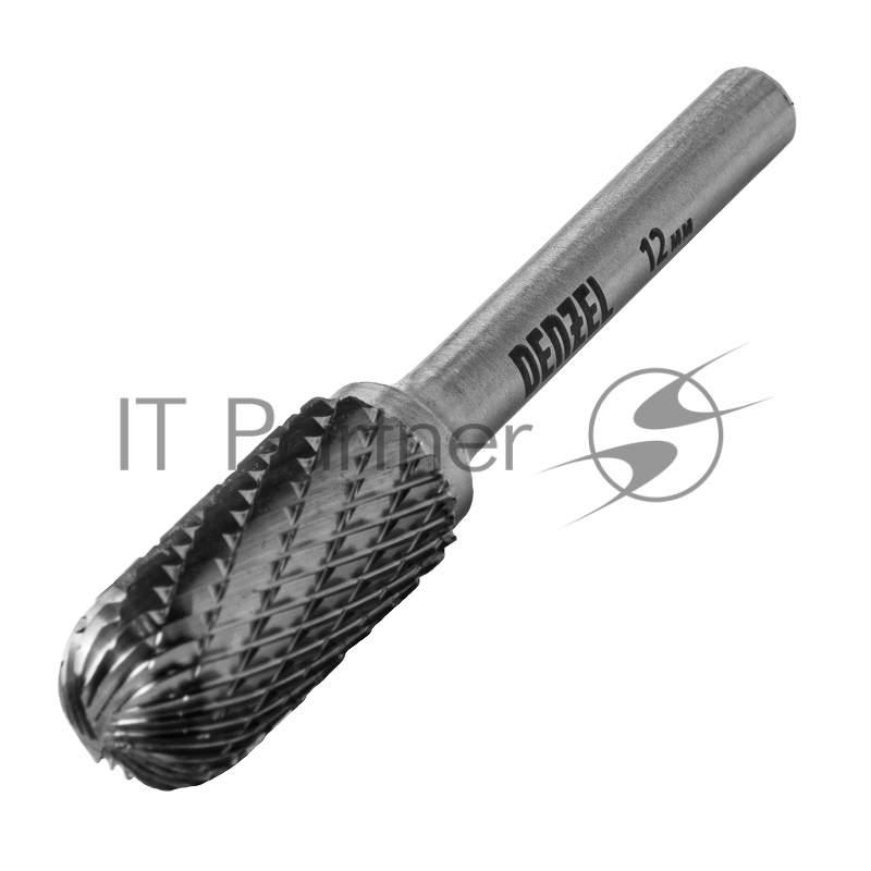 Борфреза по металлу твердосплавная, цилиндрическая закругленная, тип-С, 12 мм// Denzel