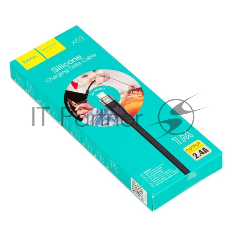 Кабель USB HOCO X53 Angel для Micro USB, 2.4А, длина 1.0м, черный