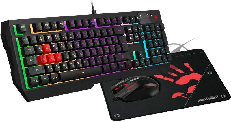 Клавиатура + мышь A4Tech Bloody B1700 клав:черный мышь:черный USB LED (B1700 ( B140N +ES7 + BP-50M))