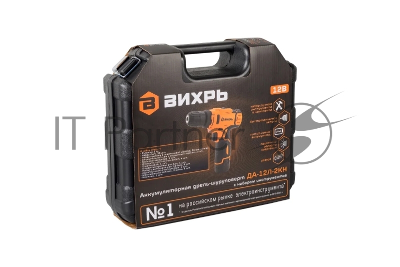 Дрель-шуруповерт аккумуляторная ДА-12Л-2КН с набором инструментов Вихрь