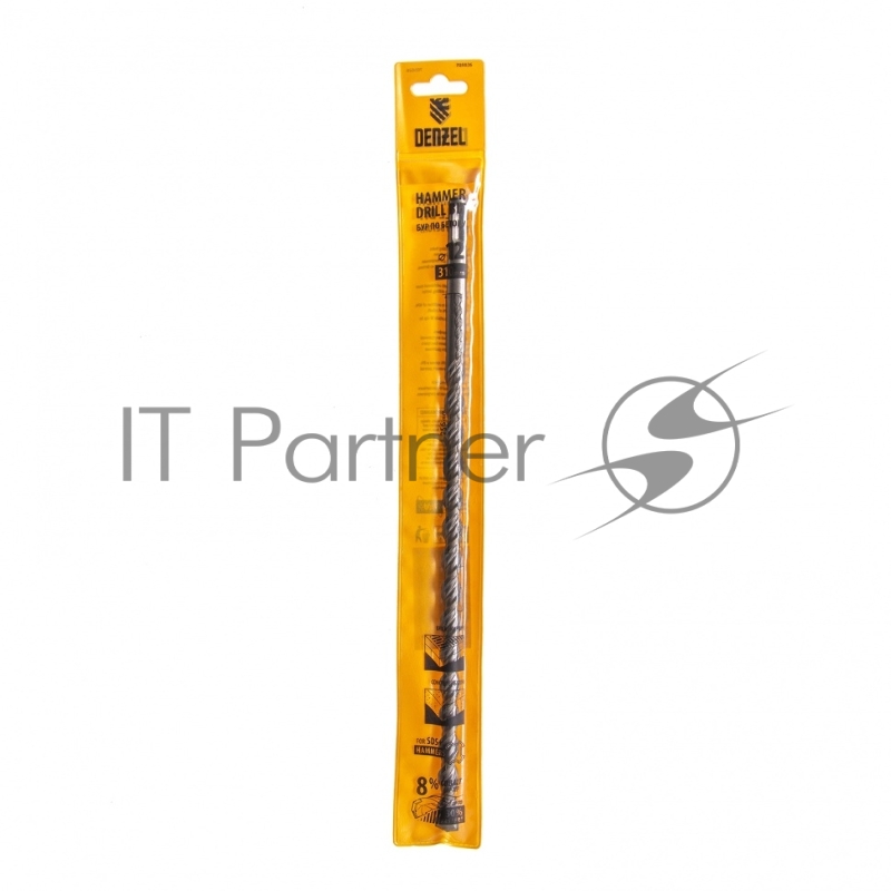 Бур по бетону, двойная спираль, Cobalt W-tip, 12x310 мм, SDS PLUS// Denzel