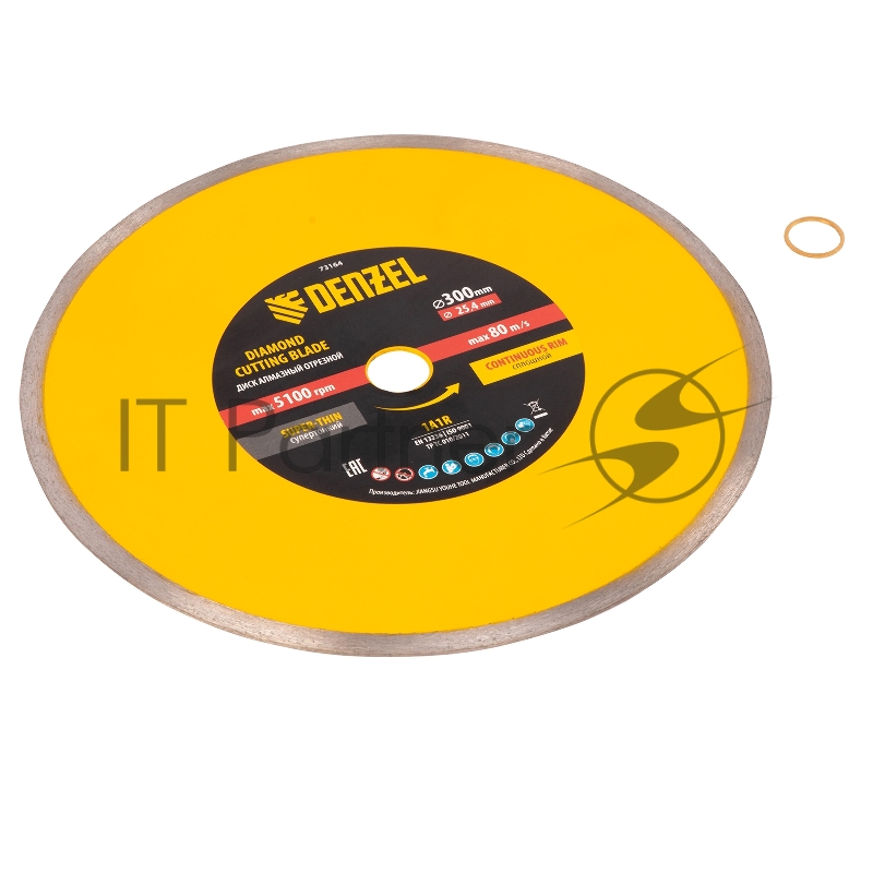 Диск алмазный сплошной, супертонкий, 300 х 25,4 мм, горячее прессование, мокрое резание// Denzel