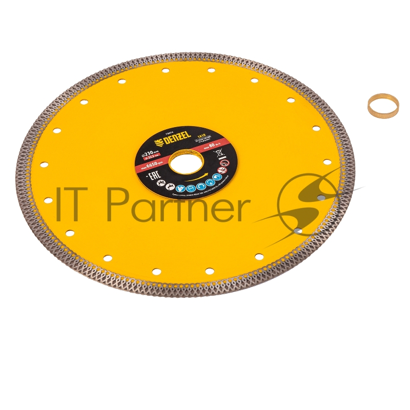 Диск алмазный отрезной 230 х 22,2мм, сплошной, супертонкий, горячий пресс, сухой/мокрый рез// Denzel
