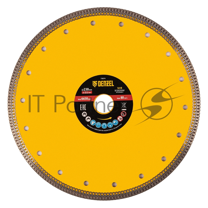 Диск алмазный отрезной 230 х 22,2мм, сплошной, супертонкий, горячий пресс, сухой/мокрый рез// Denzel