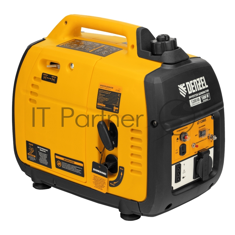 Генератор инверторный GT-1200iS, 1,2 кВт, 230 В, бак 2,4 л, закрытый корпус, ручной старт// Denzel