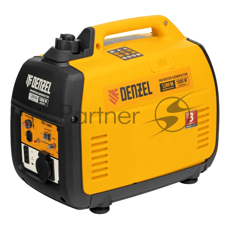 Генератор инверторный GT-1200iS, 1,2 кВт, 230 В, бак 2,4 л, закрытый корпус, ручной старт// Denzel