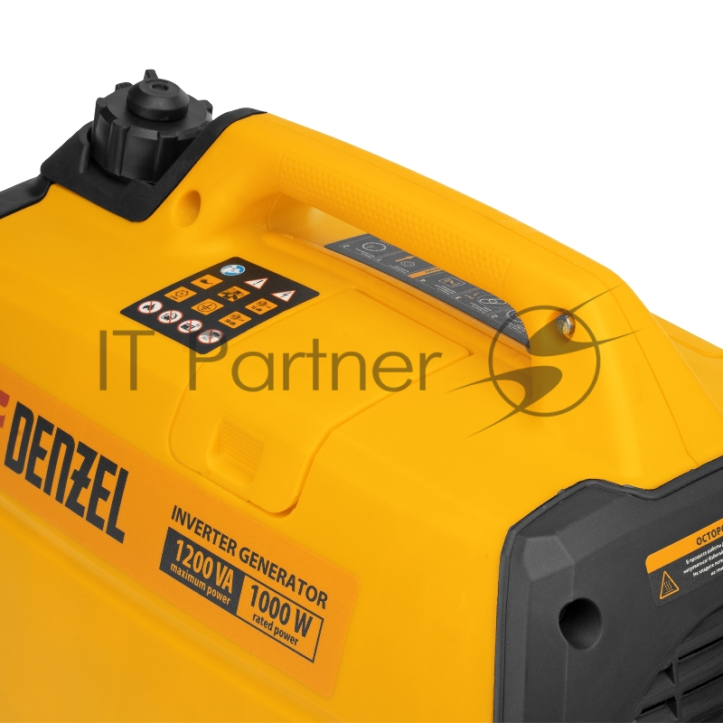 Генератор инверторный GT-1200iS, 1,2 кВт, 230 В, бак 2,4 л, закрытый корпус, ручной старт// Denzel