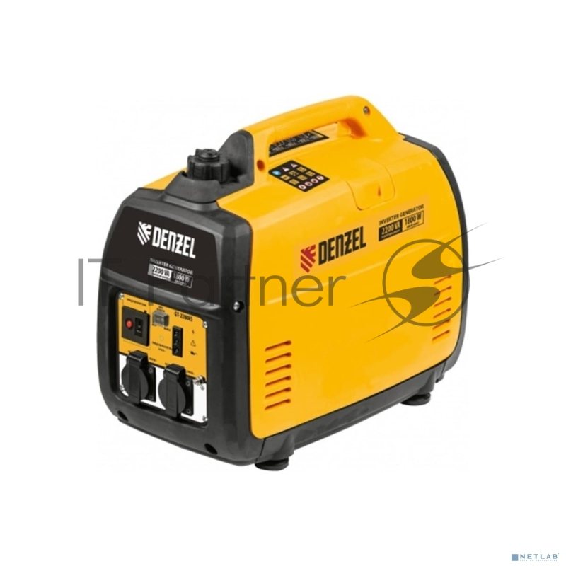 Генератор инверторный GT-2200iS, 2,2 кВт, 230 В, бак 4 л, закрытый корпус, ручной старт// Denzel