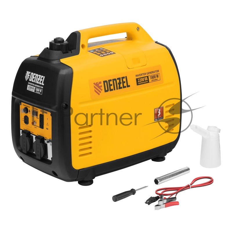 Генератор инверторный GT-2200iS, 2,2 кВт, 230 В, бак 4 л, закрытый корпус, ручной старт// Denzel