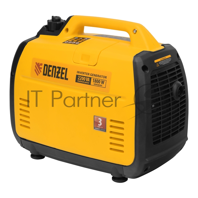 Генератор инверторный GT-2200iS, 2,2 кВт, 230 В, бак 4 л, закрытый корпус, ручной старт// Denzel