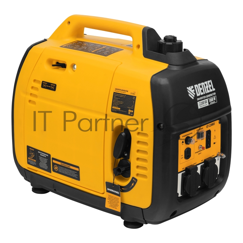 Генератор инверторный GT-2200iS, 2,2 кВт, 230 В, бак 4 л, закрытый корпус, ручной старт// Denzel