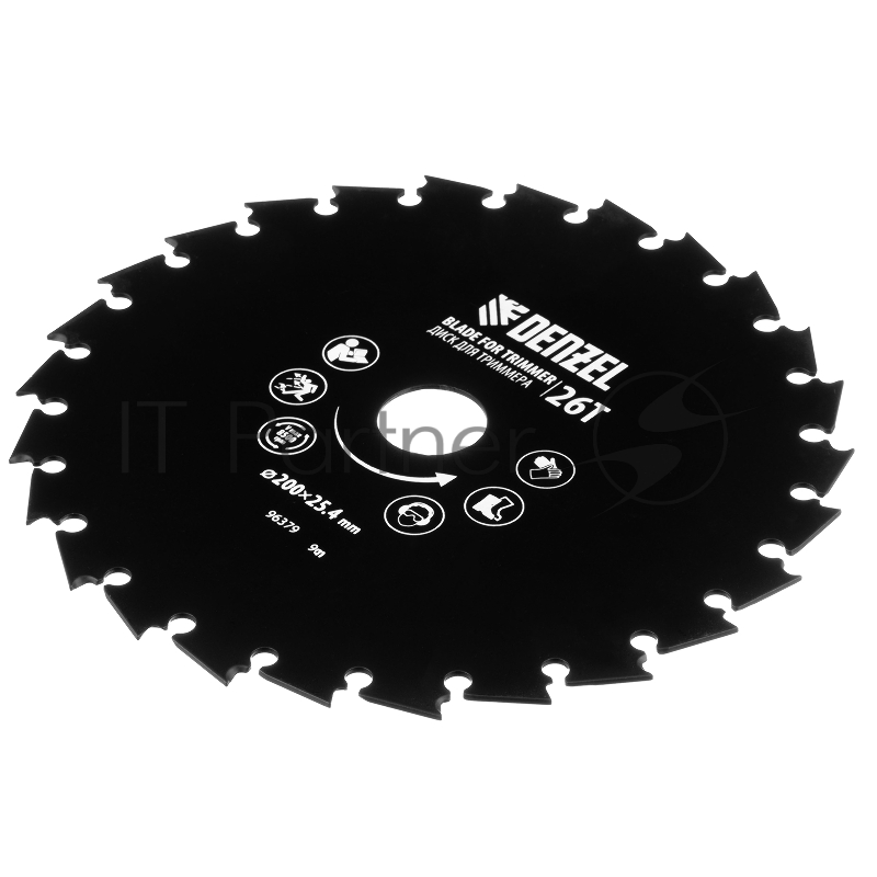 Диск для триммера c долотообразной формой зуба, 200 х 25,4 мм, 26 зубов// Denzel