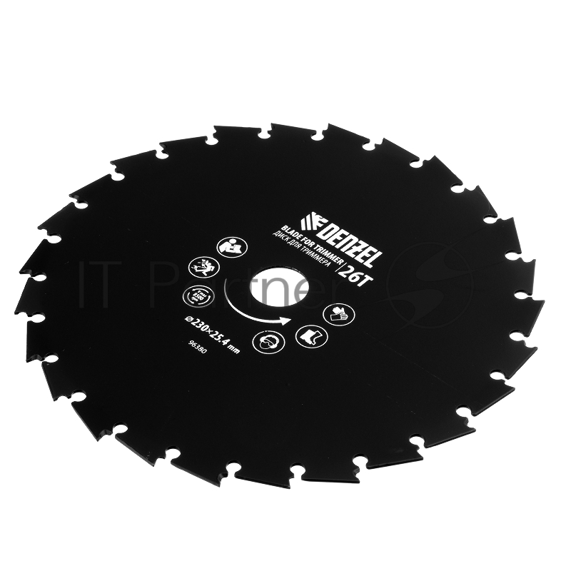 Диск для триммера c долотообразной формой зуба, 230 х 25,4 мм, 26 зубов// Denzel