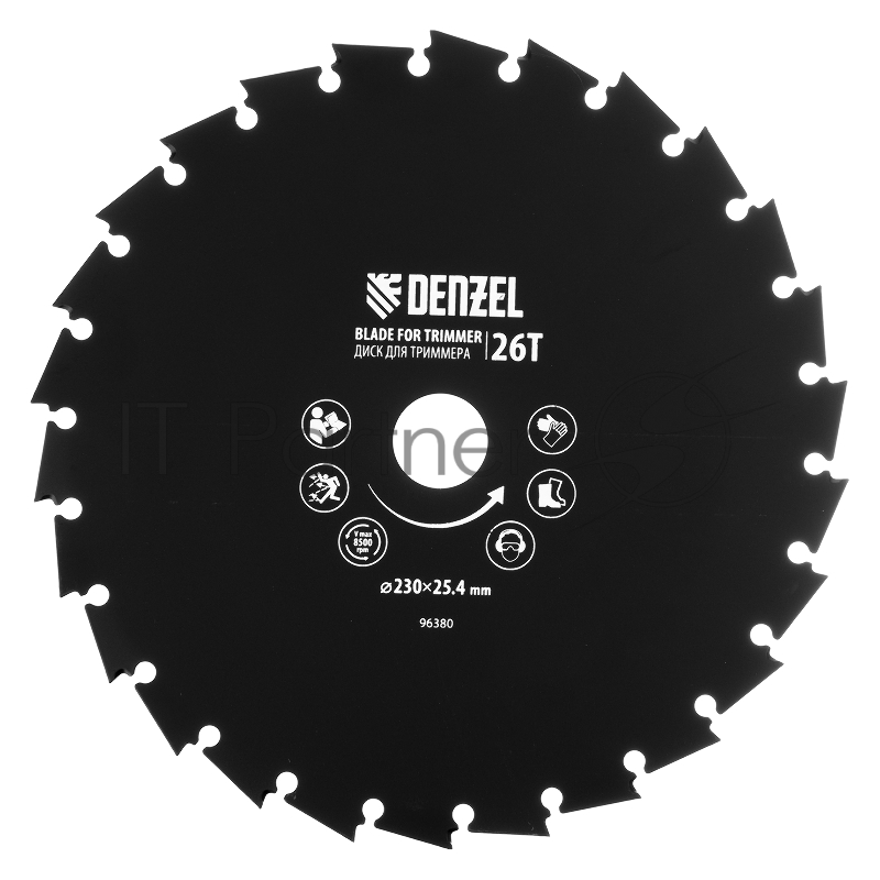 Диск для триммера c долотообразной формой зуба, 230 х 25,4 мм, 26 зубов// Denzel