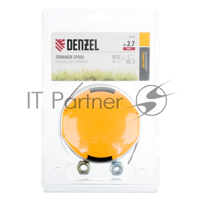 Катушка тримм. полуавтомат. легкая заправка, гайка М10х1,25L гайка М10х1L гайка М8х1,25L// Denzel