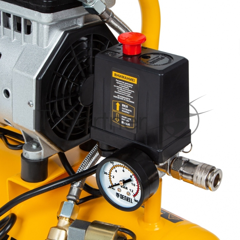 Компрессор DLS650/10 безмаслянный малошумный 650 Вт, 120 л/мин,ресивер 10 л// Denzel
