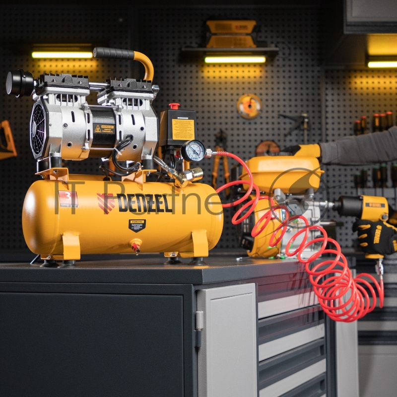 Компрессор DLS650/10 безмаслянный малошумный 650 Вт, 120 л/мин,ресивер 10 л// Denzel