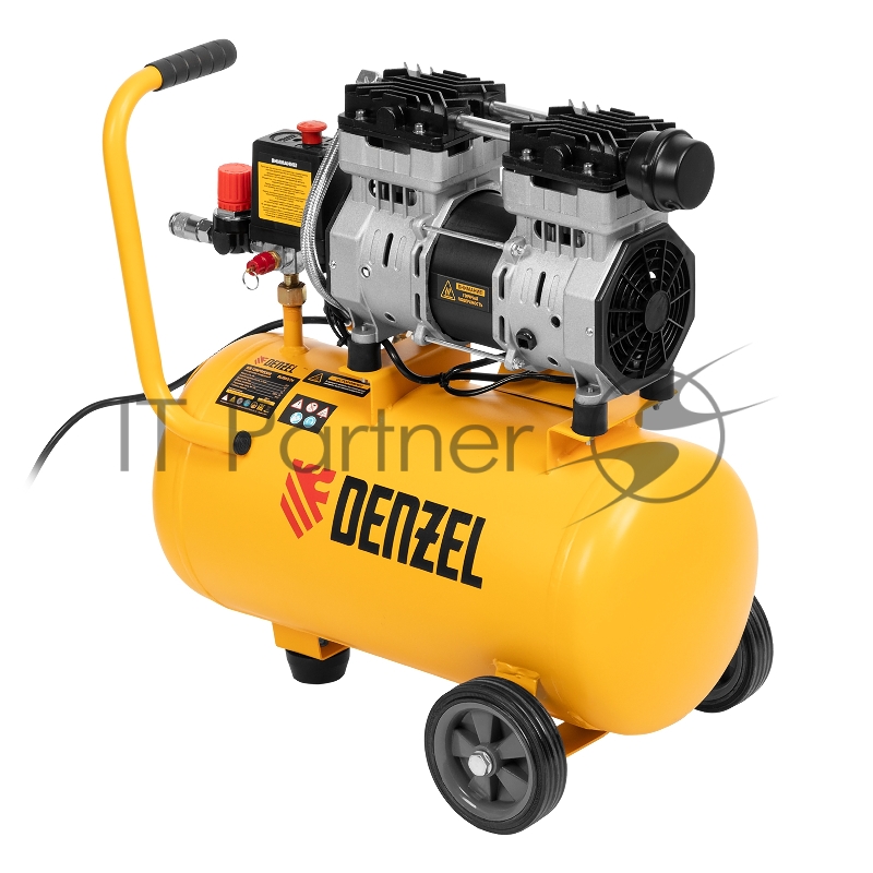 Компрессор DLS950/24 безмаслянный малошумный 950 Вт, 165 л/мин,ресивер 24 л// Denzel