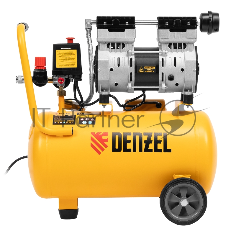 Компрессор DLS950/24 безмаслянный малошумный 950 Вт, 165 л/мин,ресивер 24 л// Denzel