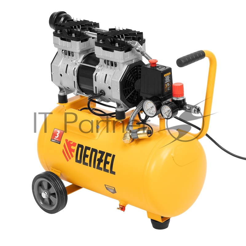 Компрессор DLS950/24 безмаслянный малошумный 950 Вт, 165 л/мин,ресивер 24 л// Denzel