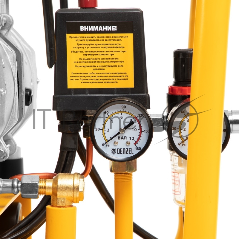 Компрессор безмаслянный малошумный DLS 2200/50, 2200 Вт, 2х1100, 50 л, 380 л/мин// Denzel