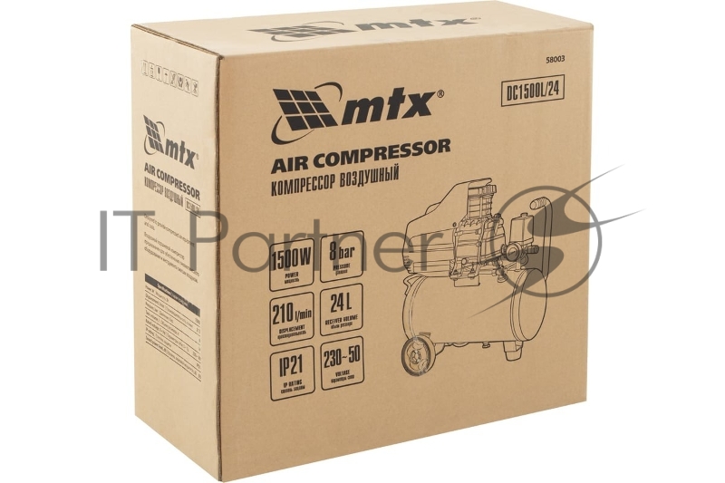 Компрессор воздушный DC1500L/24, 1,5 кВт, 24 л, 210 л/мин// MTX