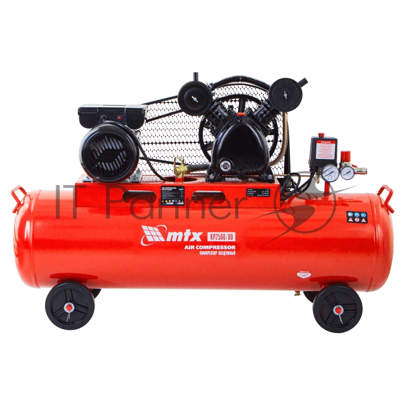 Компрессор воздушный рем. привод КР2500/80, 2,5 кВт, 80 литров, 420 л/мин// МТХ