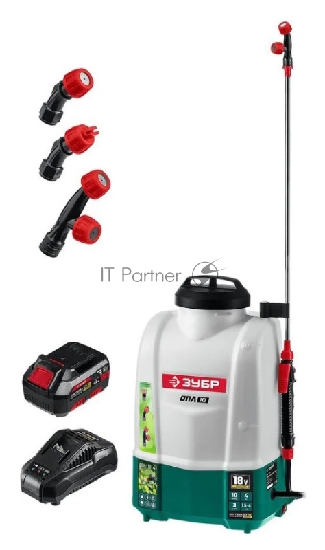 Опрыскиватель ЗУБР 10 л бак, 1 АКБ (4Ач), аккумуляторный, Li-Ion 18В