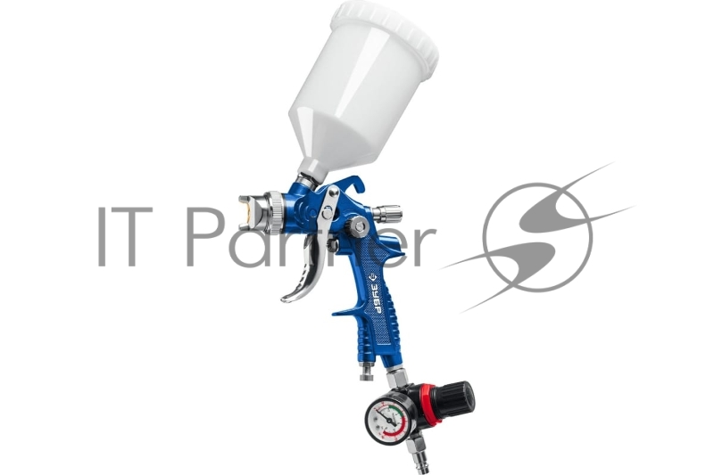 Краскопульт пневматический ЗУБР Профессионал PRO 600M HVLP c верхним бачком, регулятор, 1.4мм
