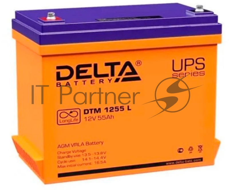 Батарея Delta DTM 1255 L (55 Ач, 12В) свинцово- кислотный аккумулятор