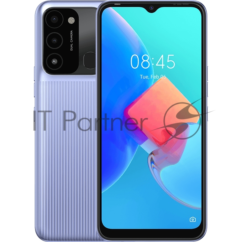 Смартфон TECNO KG5m SPARK Go 32 Iris Purple, 6.52 Asahi Glass, 20:9, 1600 x 720 пикселей, 2.0GHz, 4 Core, 2GB RAM, 32GB, up to 256GB flash, 13Mpix+0,08Mpix/8Mpix, 2 Sim, 4G, BT v5.0, WiFi 802.11 b/g/n, GPS/AGPS, GLONASS,NFC, Micro-USB, 5000mAh, Andro