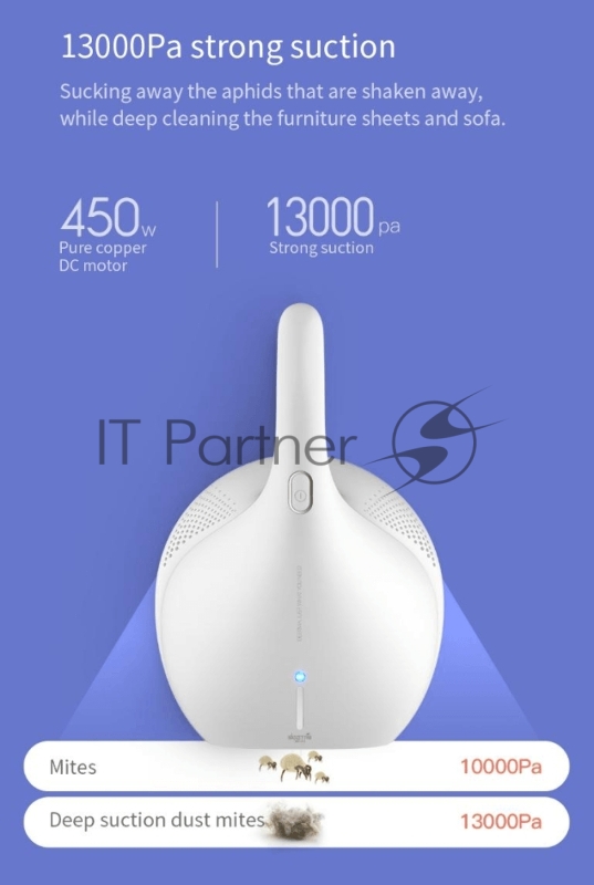 Пылесос для удаления пылевых клещей deerma Mite Vacuum Cleaner CM800 White