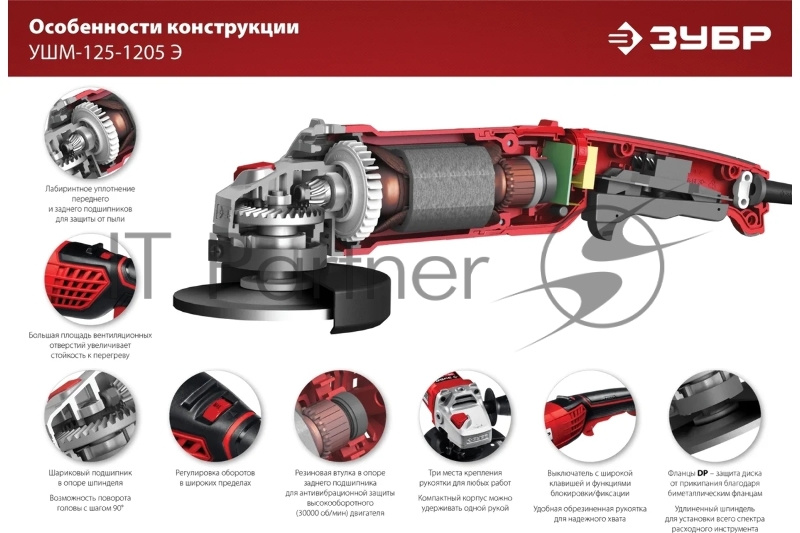 УШМ ЗУБР 125 мм, 1200 Вт.